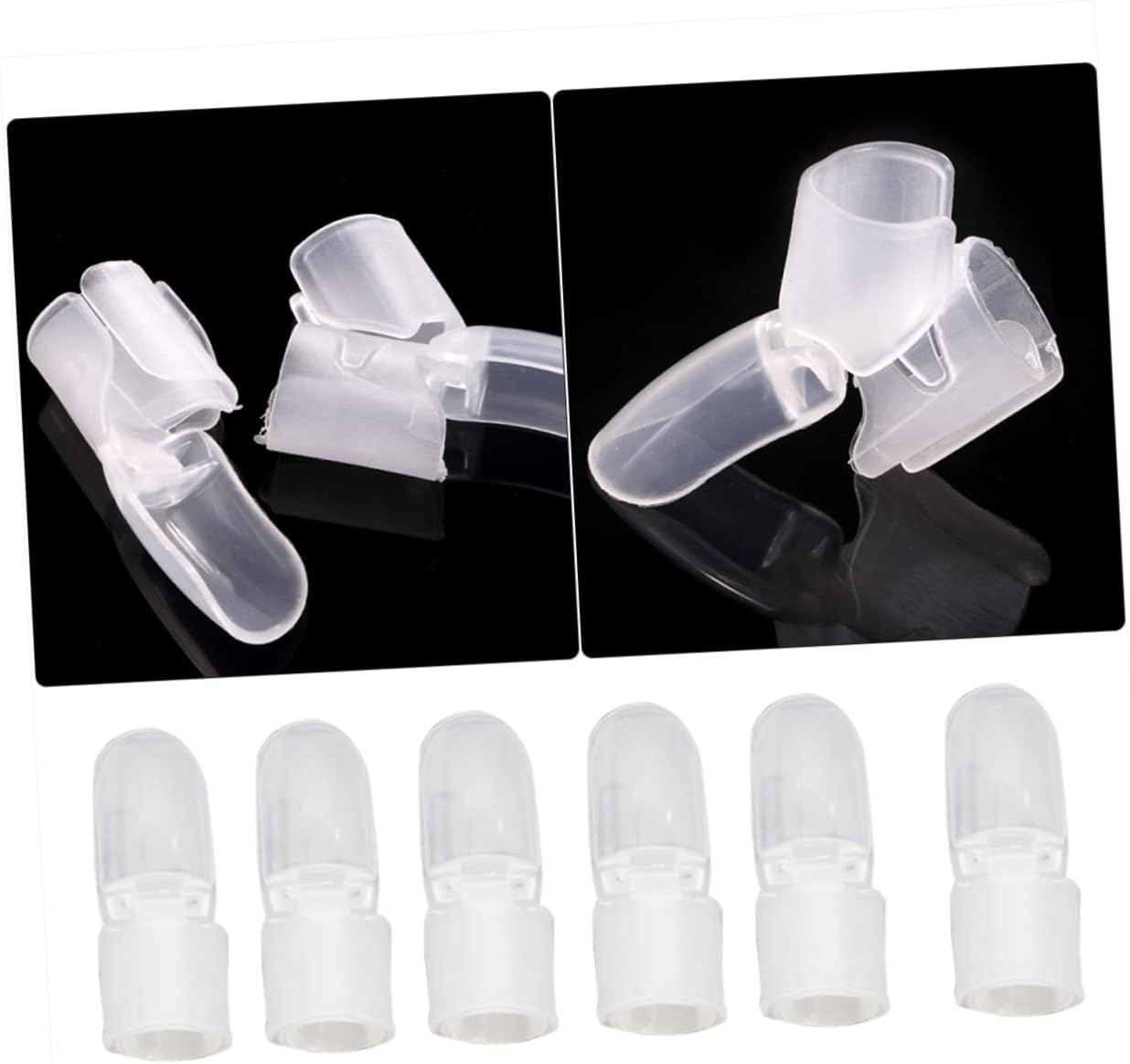 Mikinona 10pcs Transparent Nail Art Protector Clips for Manicure Shield for Wet Polish Easy to Use DIY Nail Design Tools