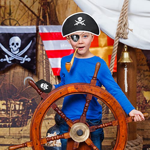Bencailor 5 Pcs Kids Pirate Costume Set With Pirate Hat Vest Coin Bag Eyepatch Hook Boys Toddler Girls Role Play Halloween Party #TOP4