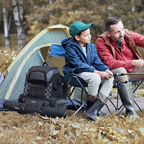 Piscifun Fishing Tackle Backpack with Rod Holders & 4 Tackle Boxes, Outdoor Fishing Bag with Waterproof Rain Cover Black by Piscifun - Image 7