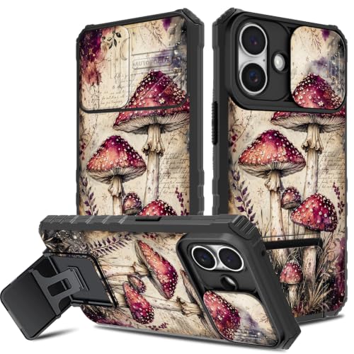AIRWEE Case for iPhone 16 6.1-Inch, Moon Mushrooms