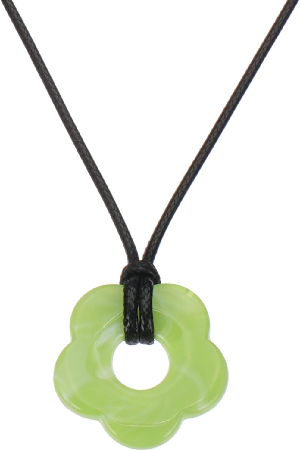 PATIKIL Flower Charms, Acrylic Flower Pendant Necklace Adjustable Chokers String Cord Fashion Accessories for Women Jewelry Decoration, Light Green