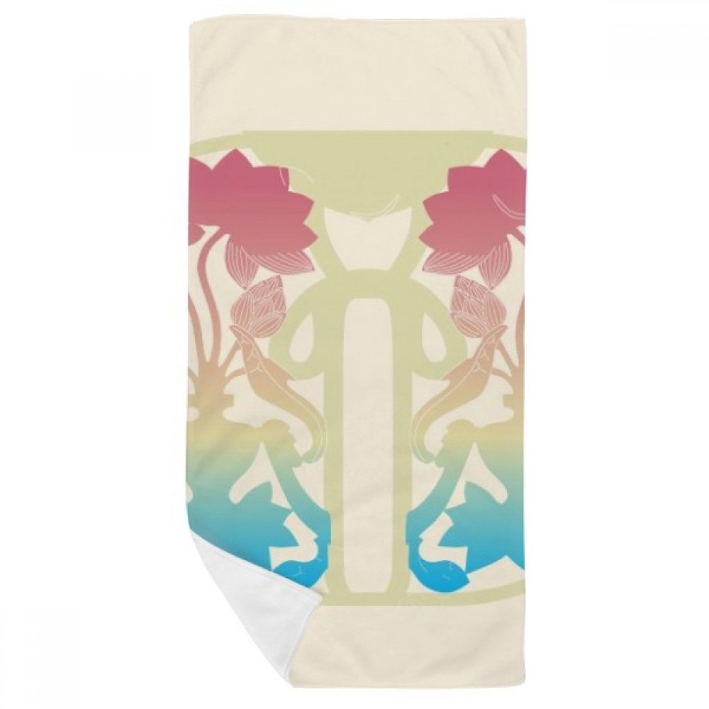 Gant de toilette serviette de bain fleur jaune 35x70cm doux multicolore