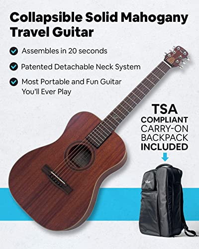 Journey Instruments Solid Sitka Collapsible Travel Guitar With Bluetooth Guitar Headphone Amplifier #TOP1
