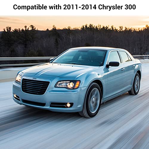 Hoolcar Tail Light Lamp Cover Guard Trim Bezel Frame Decor Exterior Accessories Compatible with 2011-2014 Chrysler 300, Smoked Black by Hoolcar - Used condition - Image 5