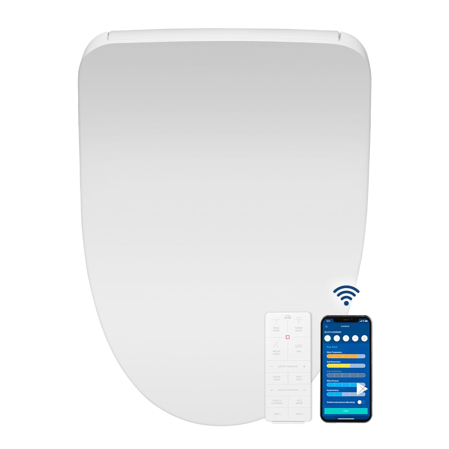 Bio Bidet BB1200 Elongated Smart Bidet Warm Water Wash Heated Seat Dryer App Remote Control