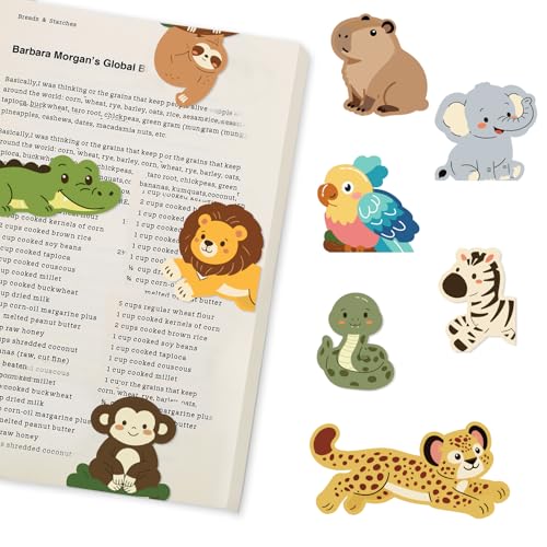 10 Magnetic Jungle Animal Bookmarks