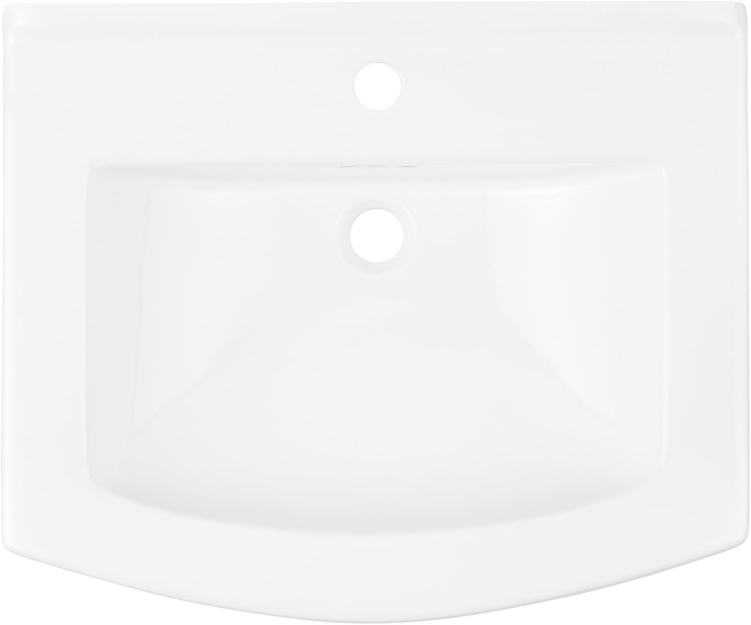 Signature Hardware 953883-1 Pennfield 24" Porcelain Pedestal Bathroom Sink with Overflow and Single Faucet Hole - White