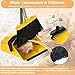 Duraone 3-Pack Commercial Broom and Dustpan Combo Set, Industrial 51'' Broom and Dustpan Set, Large Standing Bulk Dust Pan Long Handle for Hall Office Garage Floor Outdoor - Bright Yellow