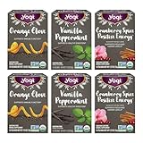 Yogi Tea - Winter Tea Variety Pack (6 Pack) - New Seasonal Offering Includes Pumpkin Spice, Orange Clove, and Vanilla Peppermint Teas - Gift Box Packaging - 96 Tea Bags Total
