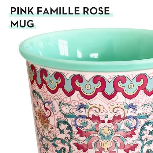 Set de 2 Mugs de Cerámica Floral Rosa 12oz Sin Asa miniatura 3