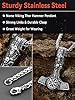 FaithHeart Thor's Hammer Pendant Necklace for Men Stainless Steel Mjolnir Charm Norse Mythology Jewellery Viking Gifts for Man Male #2