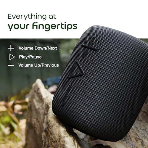 Image of GOBOULT Rave Q10 Bluetooth Speaker with 10 Watt BoomX Audio, Up to12 Hrs Playtime, Type-C Charging, TF Card /USB & Bluetooth 5.4 Compatible, Made in India Portable Speaker (Jet Black)