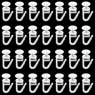 JTgugu Pack of 100 Curtain Gliders with 11 mm Head Folding Glider White Plastic Curtain Rail Track Glider Hooks for Curtain Rails Track Type Window Door Shower Drapery