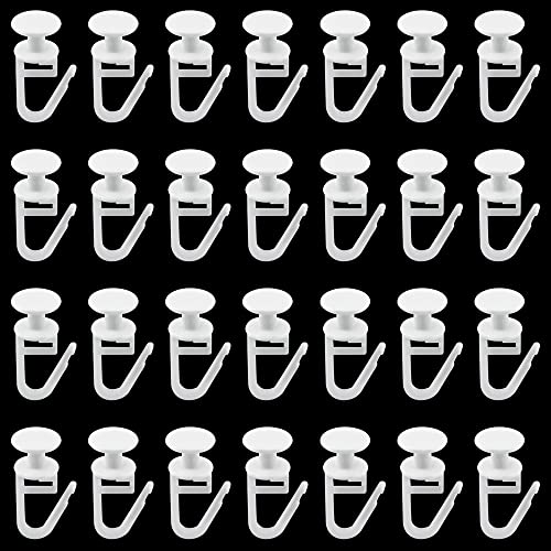 JTgugu 100 Pièces Glisseurs pour Rail à Rideaux Crochets de Rideau en Plastique avec Tête de11 mm pour Rideau Piste la Pluspart des Rideaux Glissants ou Rideau de Douche - Blanc Cover