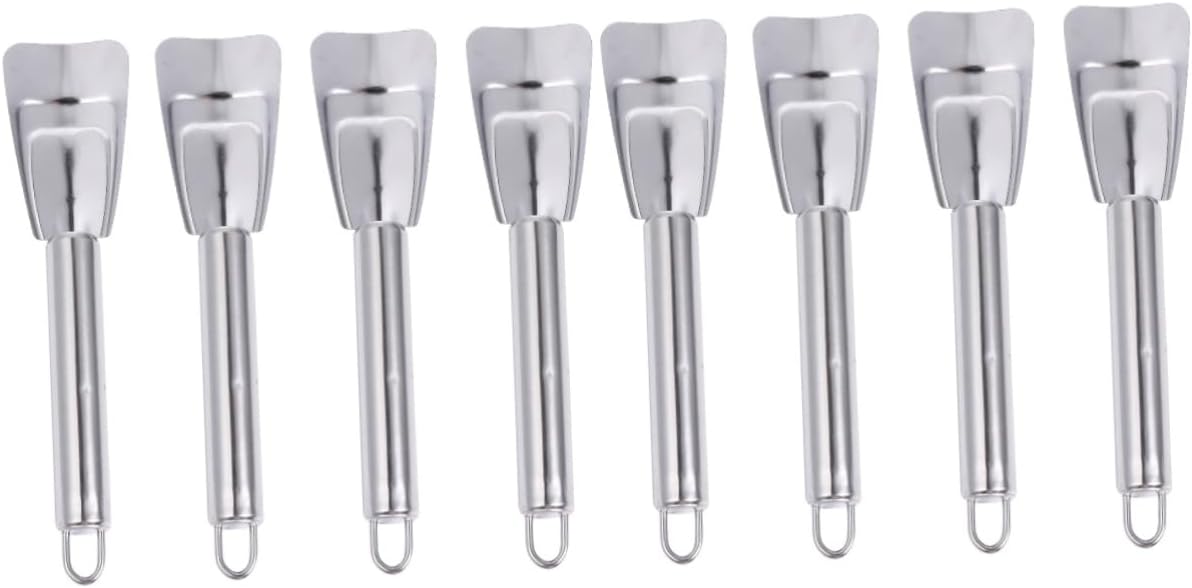 Yardwe 8pcs Stainless Steel Deicing Shovel Ergonomic Ice Scoop Hanging Design Compact Resistant for Removal Freezer and Refrigerator