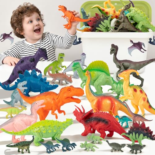 BURIESUR 28 PCS Dinosaur Toys for Kids 3-5 with Storage Case,Birthday Gift by BURIESUR - Used condition - US$21.62