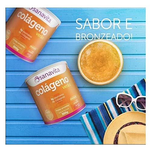Kit 3 Colágeno Hidrolisado em Pó Frutas Amarelas Sanavita 300g