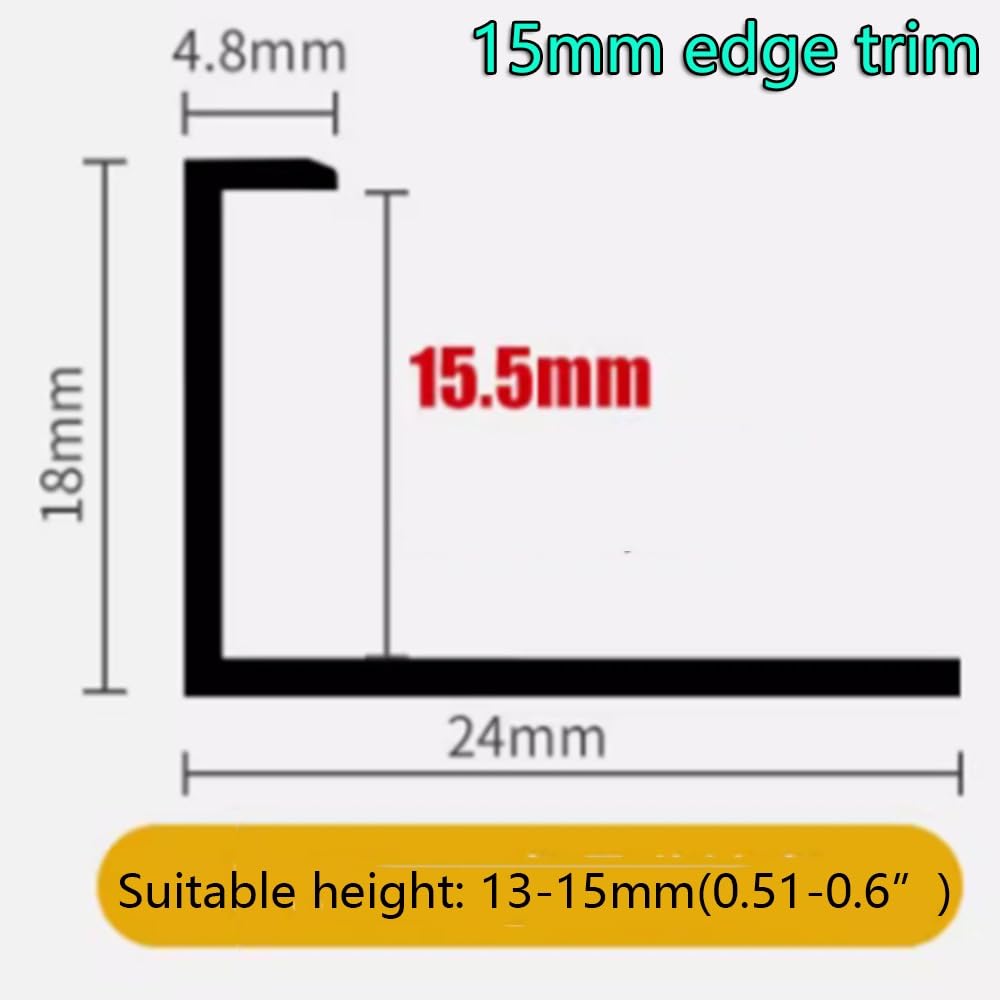 Adjuble aluminiowa listwa podłogowa 0,3 cm - 1,5 cm - srebrna listwa drzwiowa do drewna, metalu i płytek - elastyczna przegroda progowa obrzeża Solut (15 mm) - łatwy montaż
