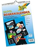 dauerkalender holz deutsch Größe: DIN A4 folia 23601 - Dauerkalender, Bastelkalender, mit Spiralbindung, DIN A4, schwarz, inklusive 3 Jahres-Vorschau