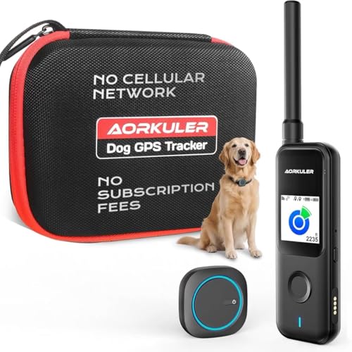 Aorkuler Outdoor GPS Dog Tracker for No-Signal Areas - Outdoor Pet Locator Finder Tracker, Real-Time Tracking for Hiking/Walking/Camping, Works in Remote Wilderness/Farms/Large Parks (Tracker 2)