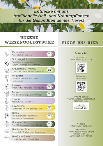 Esparsette Cobs Bio (20kg), WiesenGold® Bio-Esparsette Pellets/Cobs – Premium Pferdefutter, naturnaher Anbau, Heimtierfutter, natürliche Wurmkur