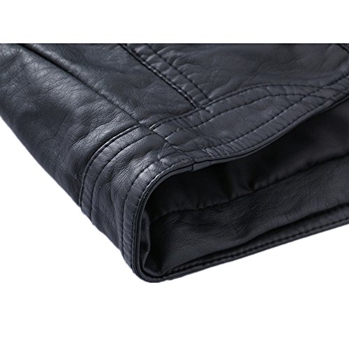 Ljyh Boy's Collar Faux Motorcycle Leather Jackets Kids Spring Biker Coats Black 4/5Yrs（110Cm） #TOP5