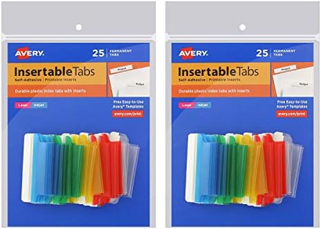 Self Adhesive Tabs & Printable Inserts (25/Pack) [Set of 2] : Amazon.in ...