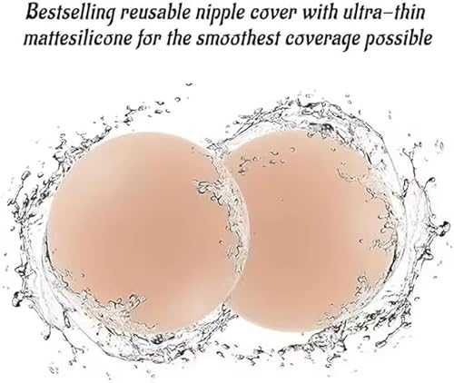 MK GROVE 2 Pairs Silicone Nipple Covers Boobs Nipple Pads Cover for women,men Reusable Breast Petals Nipple Stickers - Image 2