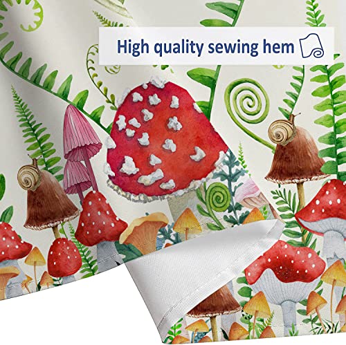 Mushroom Boho Shower Curtain Cute Forg Cottagecore Shower Curtain Retro Mushrooms Wildflower Moon Stars Aesthetic Shower Curtain Set 72X72Inch 70S 60S Botanical Plant Witchy Fabric Shower Curtain #TOP5