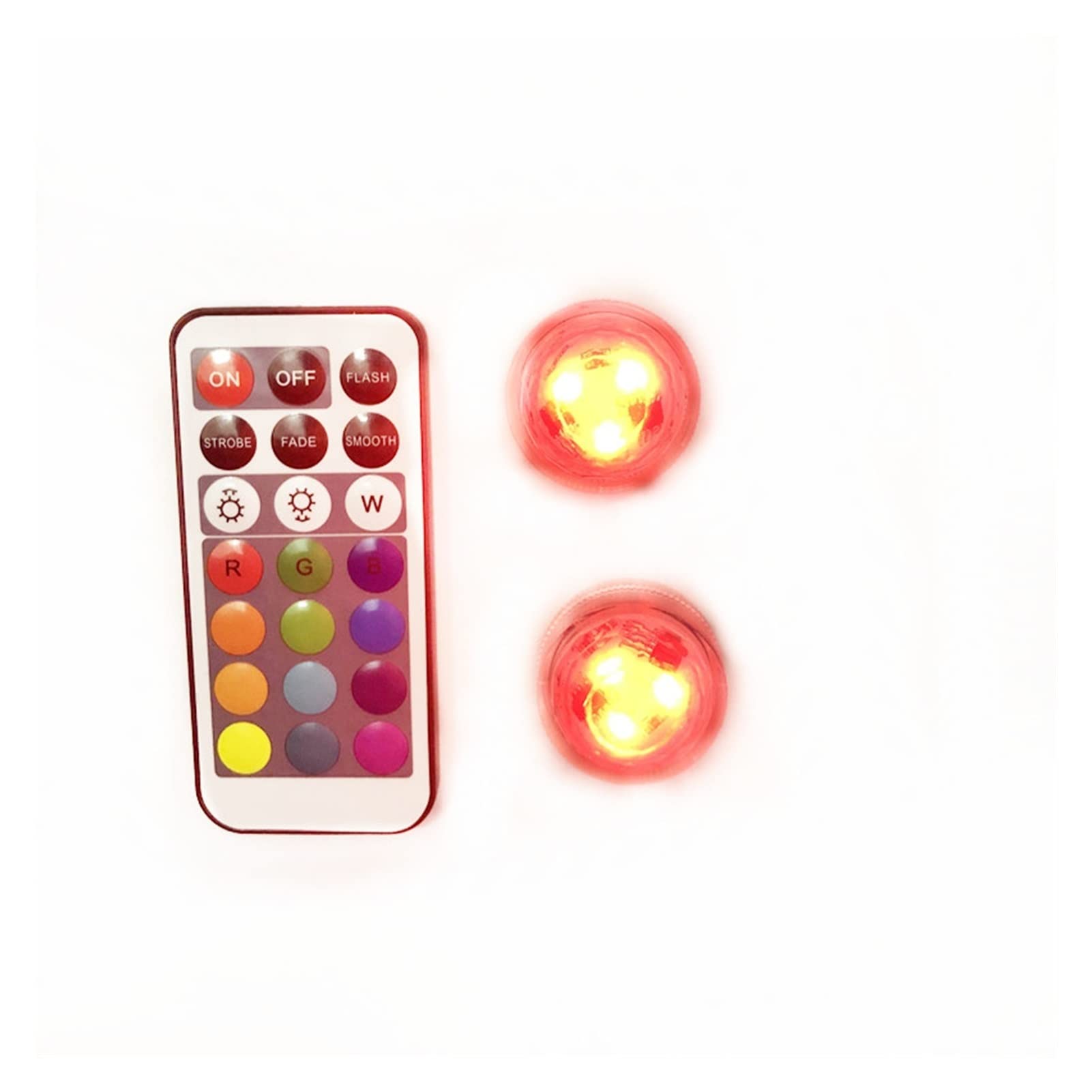 Control remoto de 21Key RGB Luz sumergible IP68 Fiesta la natación del tazón lámpara noche subacuática que funciona con baterías(7 Lamps 1 Controller)