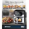 Emerson SmartVoice 5.3QT Air Fryer, 1000+ Voice Commands, 6-in-1 Digital Cooker, Compact Countertop Design, Oil-Free Healthy Cooking, Easy-Clean Nonstick Basket, 1500W
