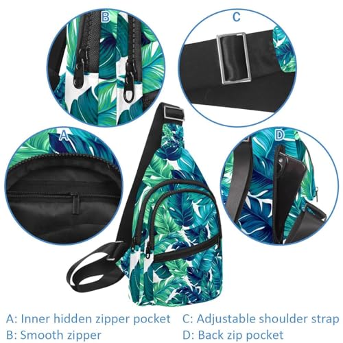 Bolsa de pecho multicolor con cremallera, mochila cruzada espaciosa de 6 bolsillos 4