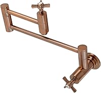 Vista 6 de Kingston Brass KS8103ZX - Grifo de cocina para llenado de ollas de montaje en pared, latón antiguo
