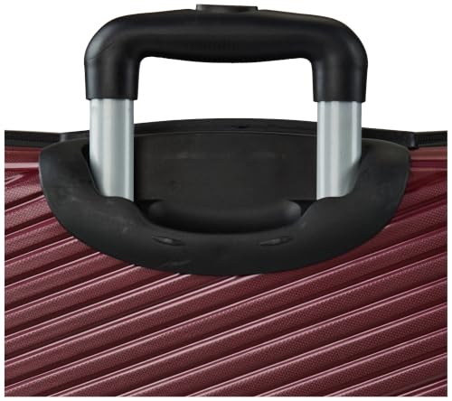Image of Teakwood Set of 3 8 Wheels Trolley Bag, Hard Cabin with Zipper Closure, Adjustable Push Button & Cross Side Strap, Number Lock System 360 Degree (Set of 3, Maroon)