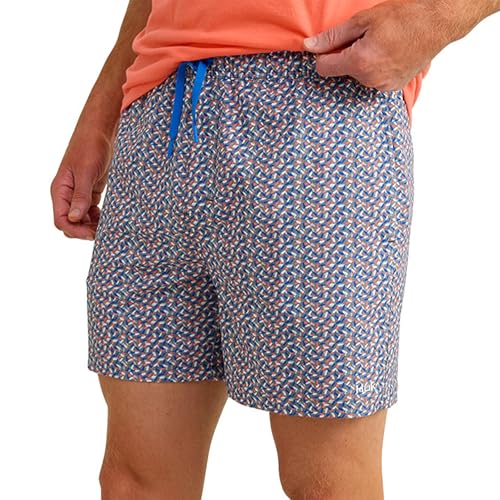 HUK Mens Pursuit Volley Pattern, Quick-Dry Swim Shorts for Men, Night Owl 2.0, Large