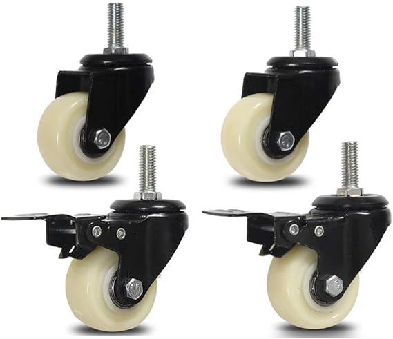 Schwerlastrollen M12 - 4 Stück Transportrollen Mit Bremse Bis 400kg