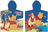 Oekotex Standart 100 Disney Winnie Pooh Poncho Kapuzenbadetuch 60x120 cm (Dunkelblau)