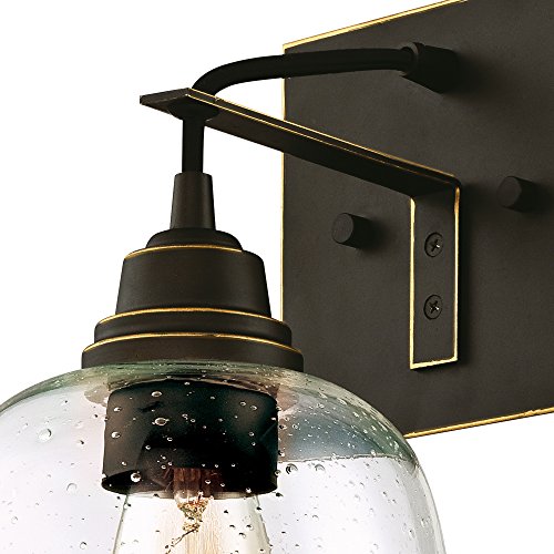 Westinghouse Lighting 6333200 Eldon One-Light Indoor Wall Fixture, Oil Rubbed Bronze Finish with Highlights and Clear Seeded Glass