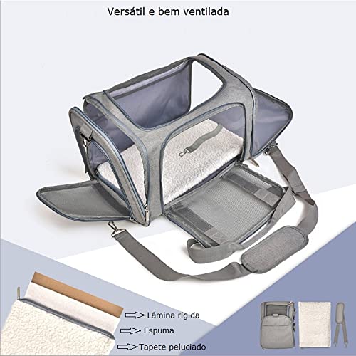 Bolsa De Transporte Pet Para Cães E Gatos Avião Bem Ventilada Confortável Resistente