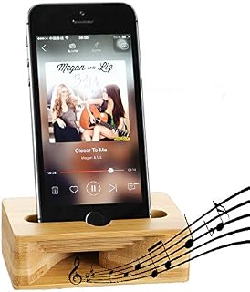 Cell Phone Stand, Fanshu Desktop Mobile Phone Holder Amplifier, Universal Portable Wood Cellphone