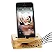 Cell Phone Stand, Fanshu Desktop Mobile Phone Holder Amplifier, Universal Portable Wood Cellphone Dock on Desk Bamboo Bed Stand Mount Cradle for iPhone 5 6s 7s 8s Plus X XS Android Samsung Smartphone