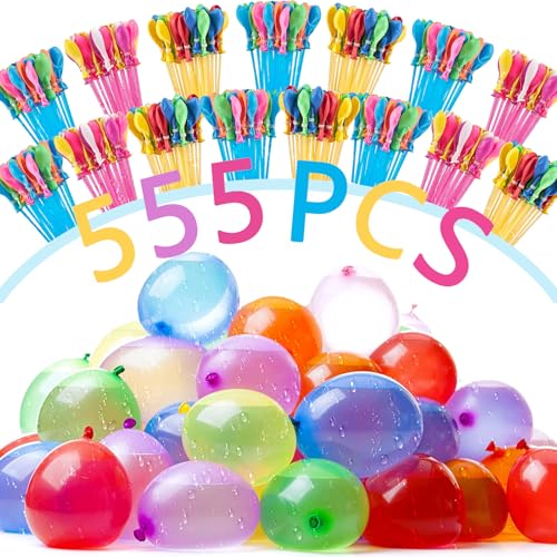 waziwe 555 Bunte Water Balloons 5 Sekunden Schnelles Befüllen Wasserballons Selbstschließend Ohne Manuelles Verknoten Wasserbombe die Den Ganzen Sommer über für Abkühlung Sorgen