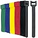 Oksdown 100 Pack 5 Color Reusable Cable Ties Multi Color Releasable Cable Straps Adjustable Hook and Loop Colorful Cable Wire Tidy for PC Cable Management