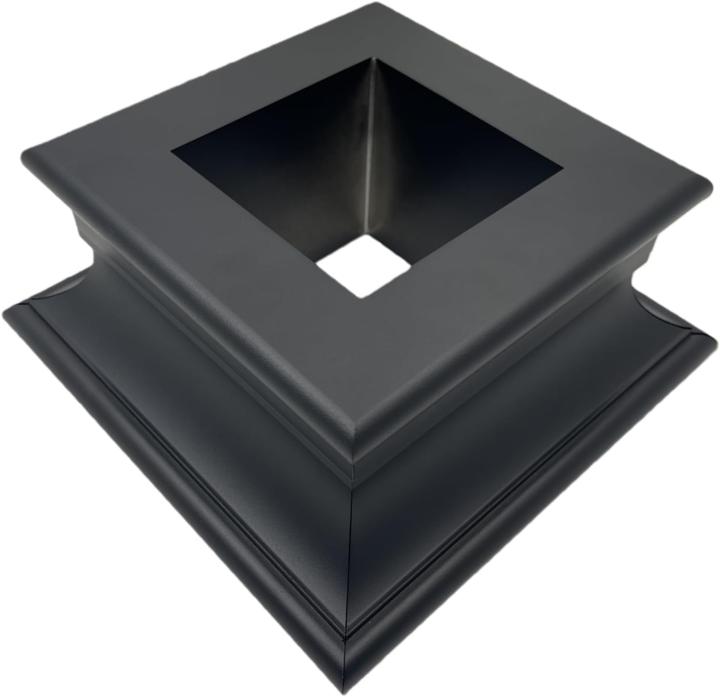 Large Aluminum 4x4 Post Base Cover - Porch Sleeve & Fence Column Wrap for Deck, Mailbox, and Rail Protector | Weather-Resistant Widen & Tall Column Cap Trim Skirt (Midnight Black)