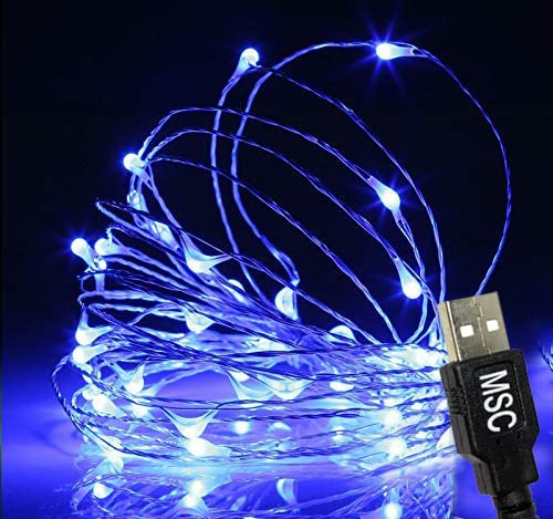 MSC 10ft / 3M * 30 LED's USB Powered LED Blue Coloured String Fairy Lights On Copper Cable with Light Effects, Ideal for Christmas, Xmas, Party,Wedding,Decoration Blue-USB-3M