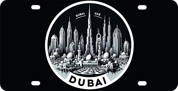 Dubai UAE Souvenir Car-Home Decoration Mini Metal License Plate 4.75 x 2.25 inch