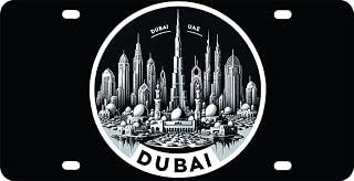 Dubai UAE Souvenir Car-Home Decoration Mini Metal License Plate 4.75 x 2.25 inch