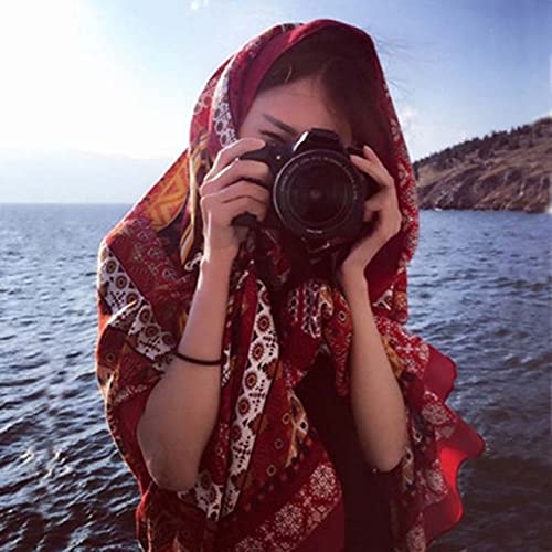 Écharpe ethnique de plage pour femme grand foulard d'été imprimé pour voyage en mer