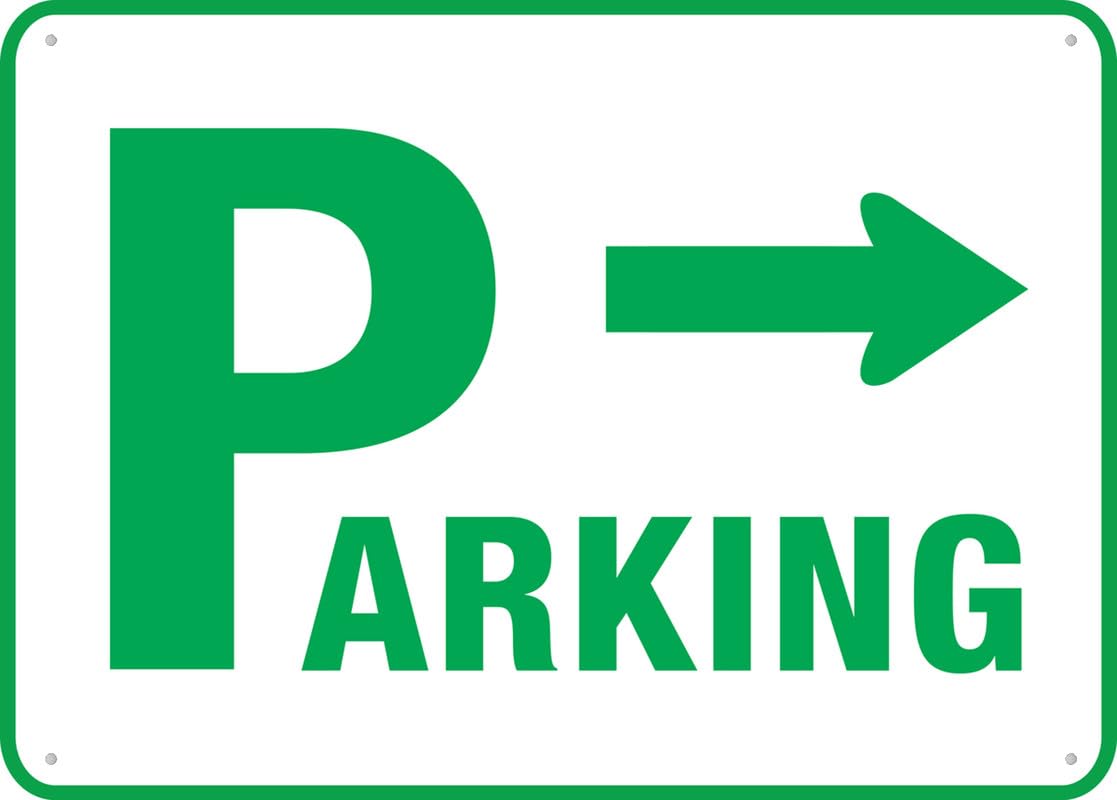 Parking (Right Arrow) Aluminum Metal Sign 8"x12" Rust-Free For Outdoor/Home/Business/Yard Use