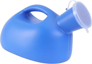 Healeved Orinal Portátil Para Hombres Con Tapa Diseño Ergonómico y Asa Cómoda Botella De Resistente Para Viajes Al Aire Hospital y Camping Color Azul Con Tapa Aleatoria Para Adultos Mayores